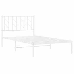 Kovový rám postele s čelem bílý 100 x 200 cm - obrázek 4