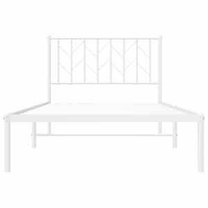 Kovový rám postele s čelem bílý 100 x 200 cm - obrázek 6