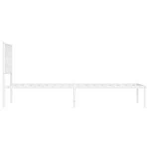 Kovový rám postele s čelem bílý 100 x 200 cm - obrázek 7