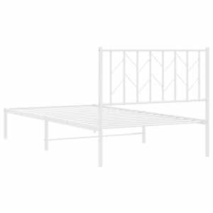 Kovový rám postele s čelem bílý 100 x 200 cm - obrázek 8