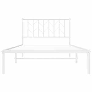 Kovový rám postele s čelem bílý 107 x 203 cm - obrázek 5
