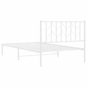 Kovový rám postele s čelem bílý 107 x 203 cm - obrázek 7