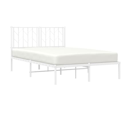 vidaXL Bedframe met hoofdbord metaal wit 120x190 cm