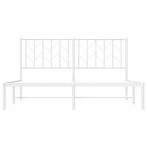Kovový rám postele s čelem bílý 150 x 200 cm - obrázek 6