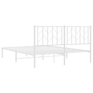 Kovový rám postele s čelem bílý 150 x 200 cm - obrázek 8