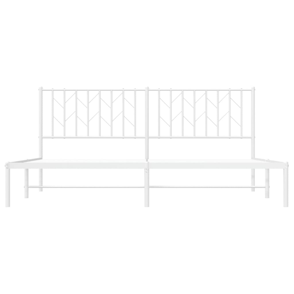 vidaXL Bedframe met hoofdbord metaal wit 180x200 cm, foto 4
