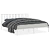 vidaXL metallist voodiraam peatsiga, valge, 183x213 cm