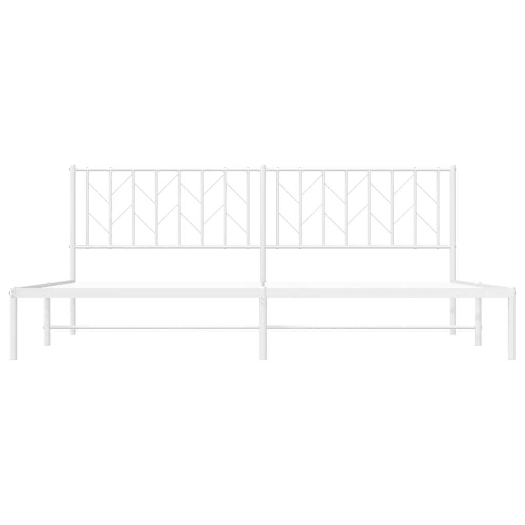 vidaXL Bedframe met hoofdbord metaal wit 200x200 cm, foto 4