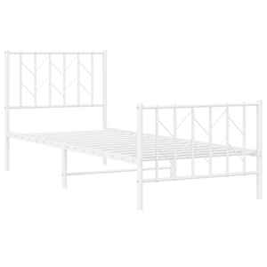 Kovový rám postele s hlavovým a nožním čelem bílý 80 x 200 cm - obrázek 4