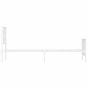 Kovový rám postele s hlavovým a nožním čelem bílý 80 x 200 cm - obrázek 5