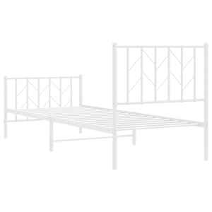 Kovový rám postele s hlavovým a nožním čelem bílý 80 x 200 cm - obrázek 6