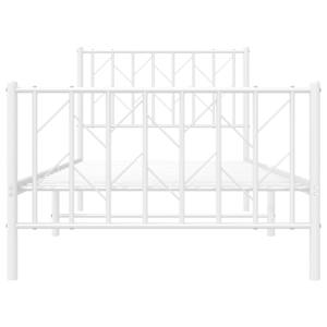 Kovový rám postele s hlavovým a nožním čelem bílý 90 x 200 cm - obrázek 5