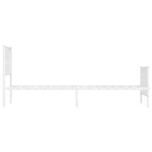 Kovový rám postele s hlavovým a nožním čelem bílý 90 x 200 cm - obrázek 6