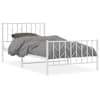 vidaXL metallist voodiraam peatsi ja jalutsiga, valge, 107x203 cm
