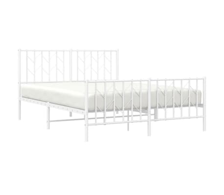 vidaXL Bedframe met hoofd- en voeteneinde&nbsp;metaal wit 140x200 cm