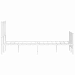 Kovový rám postele s hlavovým a nožním čelem bílý 140 x 200 cm - obrázek 6