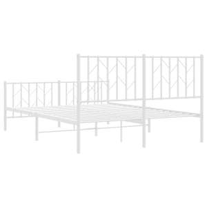 Kovový rám postele s hlavovým a nožním čelem bílý 140 x 200 cm - obrázek 7
