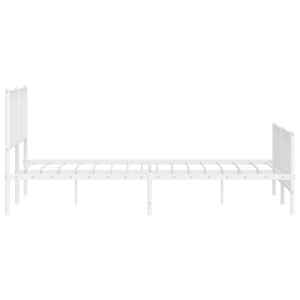 Kovový rám postele s hlavovým a nožním čelem bílý 180 x 200 cm - obrázek 6