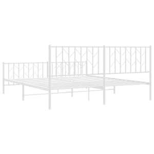 Kovový rám postele s hlavovým a nožním čelem bílý 180 x 200 cm - obrázek 7