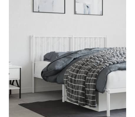 vidaXL Huvudgavel metall vit 140 cm