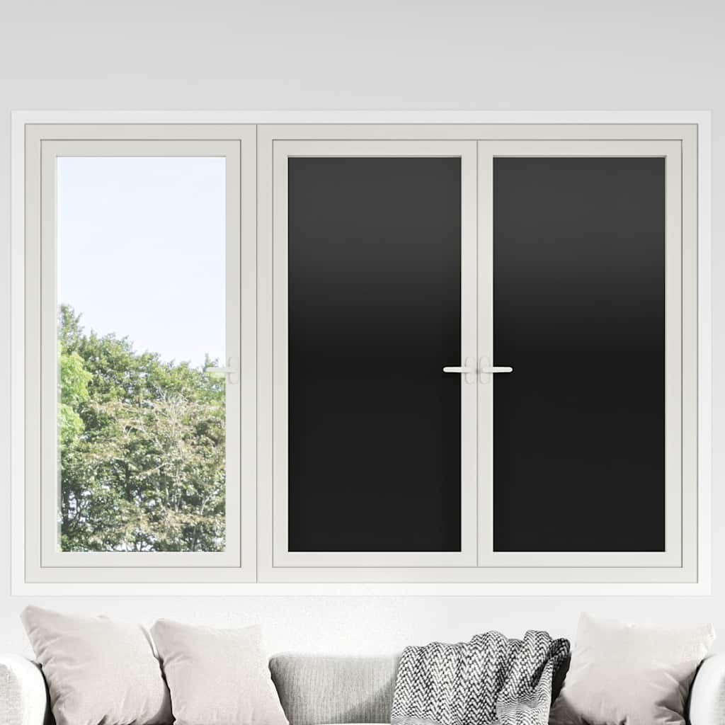 vidaXL Fensterfolien 3 Stk. Statisch Matt Schwarz PVC
