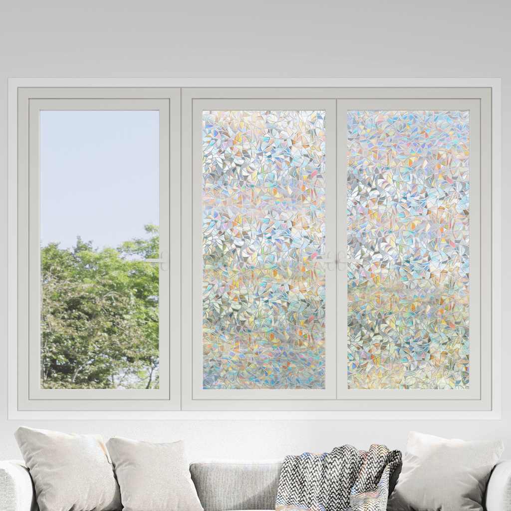 vidaXL Fensterfolien 5 Stk. Matt 3D Regenbogen-Muster PVC