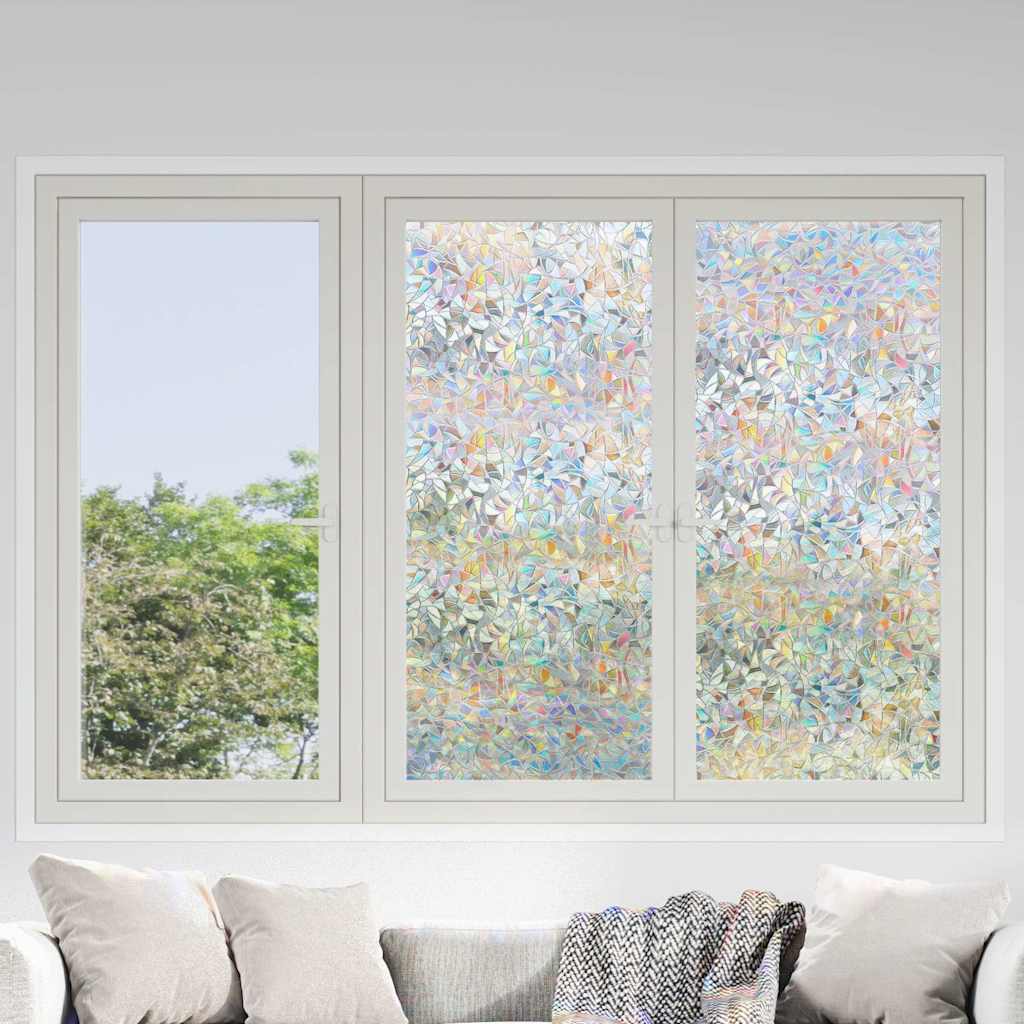 vidaXL Fensterfolien 3 Stk. Matt 3D Regenbogen-Muster PVC