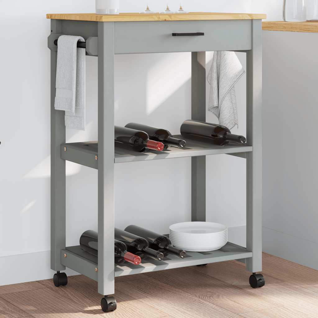 Image of Carrello da Cucina MONZA 60x40x90 cm in Legno Massello di Pino 376092