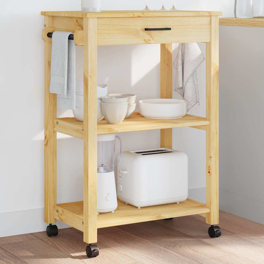 Image of Carrello da Cucina MONZA 60x40x90 cm in Legno Massello di Pino 376094