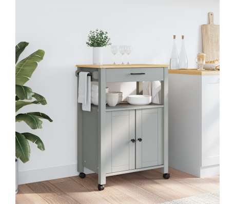 vidaXL Carrello da Cucina MONZA 60x40x90 cm in Legno Massello di Pino, Grigio vidaXL Carrello da Cucina MONZA 60x40x90 cm in Legno Massello di Pino