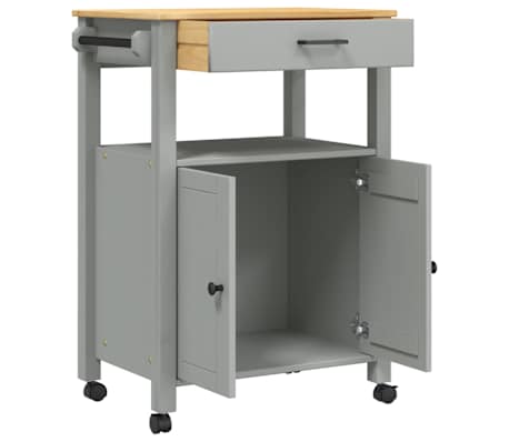 vidaXL Carrello da Cucina MONZA 60x40x90 cm in Legno Massello di Pino, Grigio vidaXL Carrello da Cucina MONZA 60x40x90 cm in Legno Massello di Pino