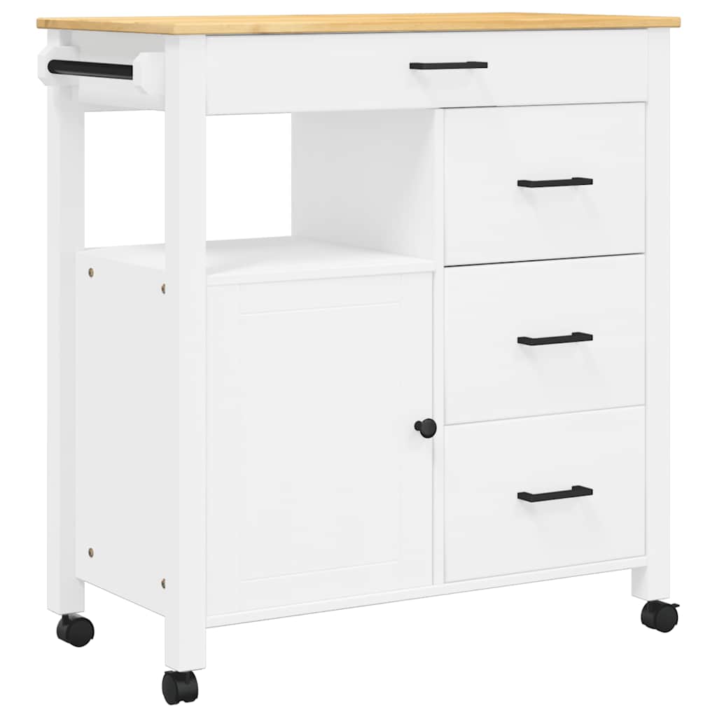 vidaXL Kuchyňský vozík MONZA 84 x 40 x 88,5 cm bílý masivní borové dřevo