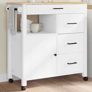 Kuhinjski voziček MONZA 84x40x88,5 cm trdna borovina