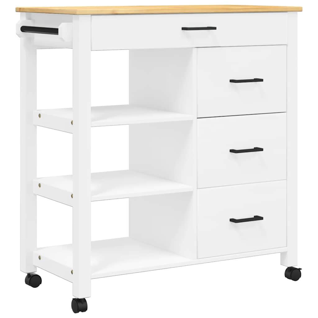 vidaXL Kuchyňský vozík MONZA 84 x 40 x 88,5 cm bílý masivní borové dřevo
