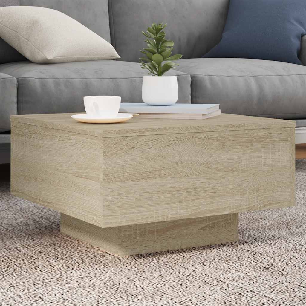vidaXL sofabord 55x55x31 cm konstrueret træ sonoma egetræsfarve