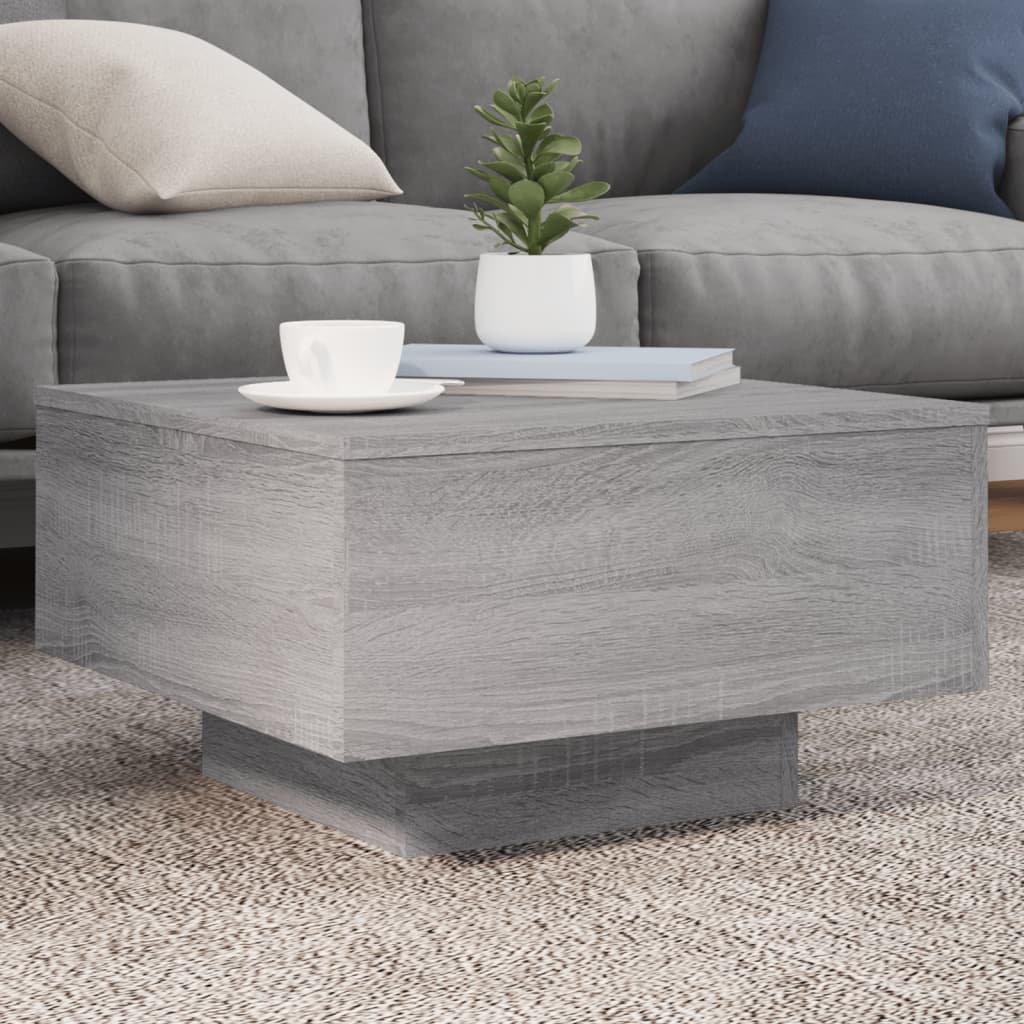 vidaXL sofabord 55x55x31 cm konstrueret træ grå sonoma-eg