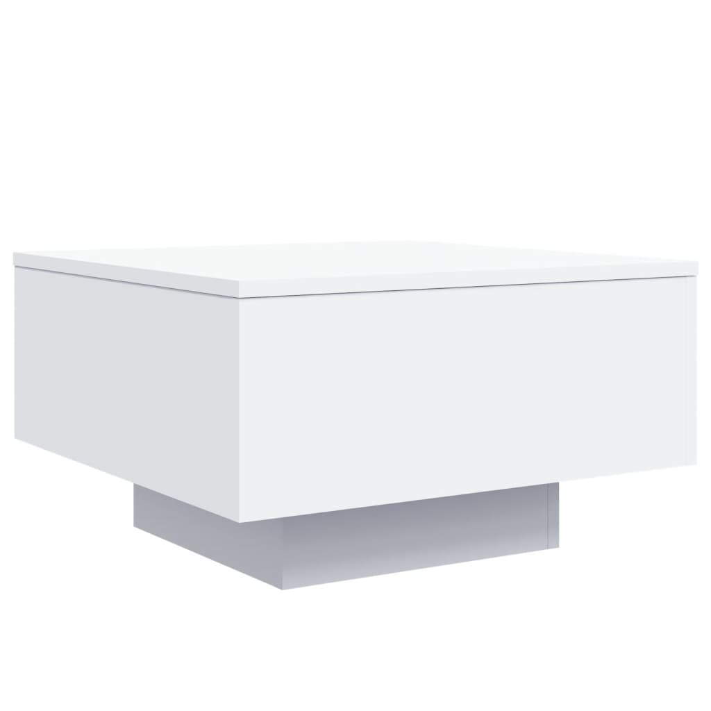 vidaXL Salontafel met LED-verlichting 55x55x31 cm wit afbeelding