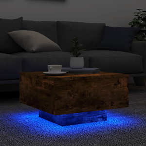 Konferenční stolek s LED osvětlením kouřový dub 55 x 55 x 31 cm - obrázek 4