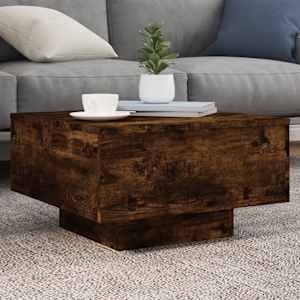 Konferenční stolek s LED osvětlením kouřový dub 55 x 55 x 31 cm - obrázek 1