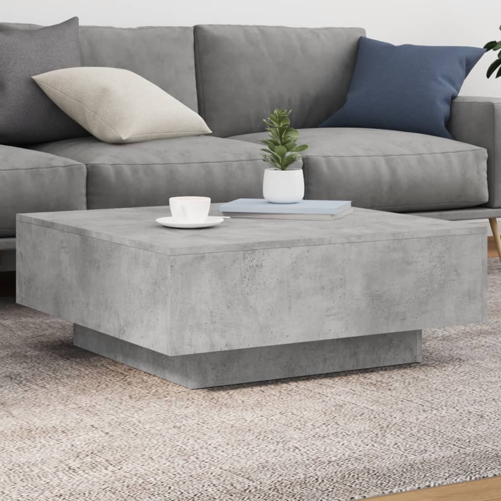 vidaXL sofabord 80x80x31 cm konstrueret træ betongrå