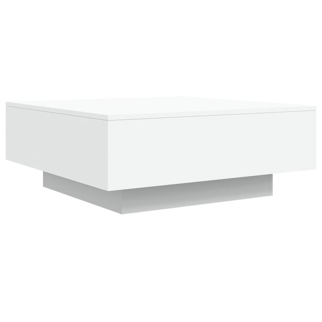 vidaXL Salontafel met LED-verlichting 80x80x31 cm wit afbeelding