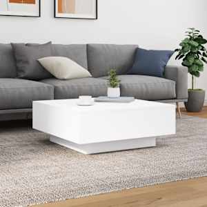 Konferenční stolek s LED osvětlením bílý 80 x 80 x 31 cm - obrázek 5