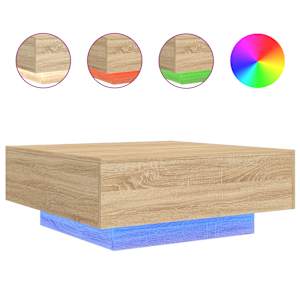 Konferenční stolek s LED osvětlením dub sonoma 80 x 80 x 31 cm - obrázek 2