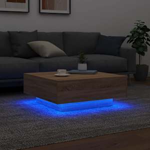 Konferenční stolek s LED osvětlením dub sonoma 80 x 80 x 31 cm - obrázek 4
