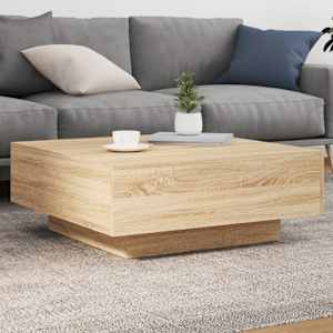 Konferenční stolek s LED osvětlením dub sonoma 80 x 80 x 31 cm - obrázek 1
