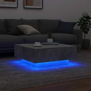 Konferenční stolek s LED osvětlením betonově šedý 80x80x31 cm - obrázek 4