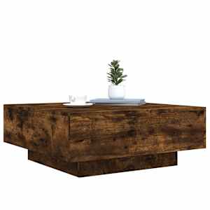 Konferenční stolek s LED osvětlením kouřový dub 80 x 80 x 31 cm - obrázek 6