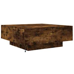 Konferenční stolek s LED osvětlením kouřový dub 80 x 80 x 31 cm - obrázek 9