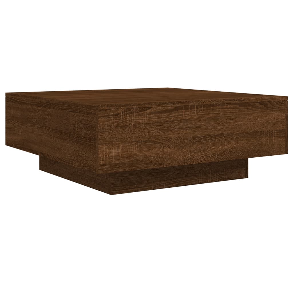 vidaXL Salontafel met LED-verlichting 80x80x31 cm bruin eikenkleur afbeelding