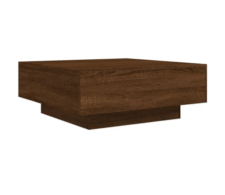 vidaXL Salontafel met LED-verlichting 80x80x31 cm bruin eikenkleur